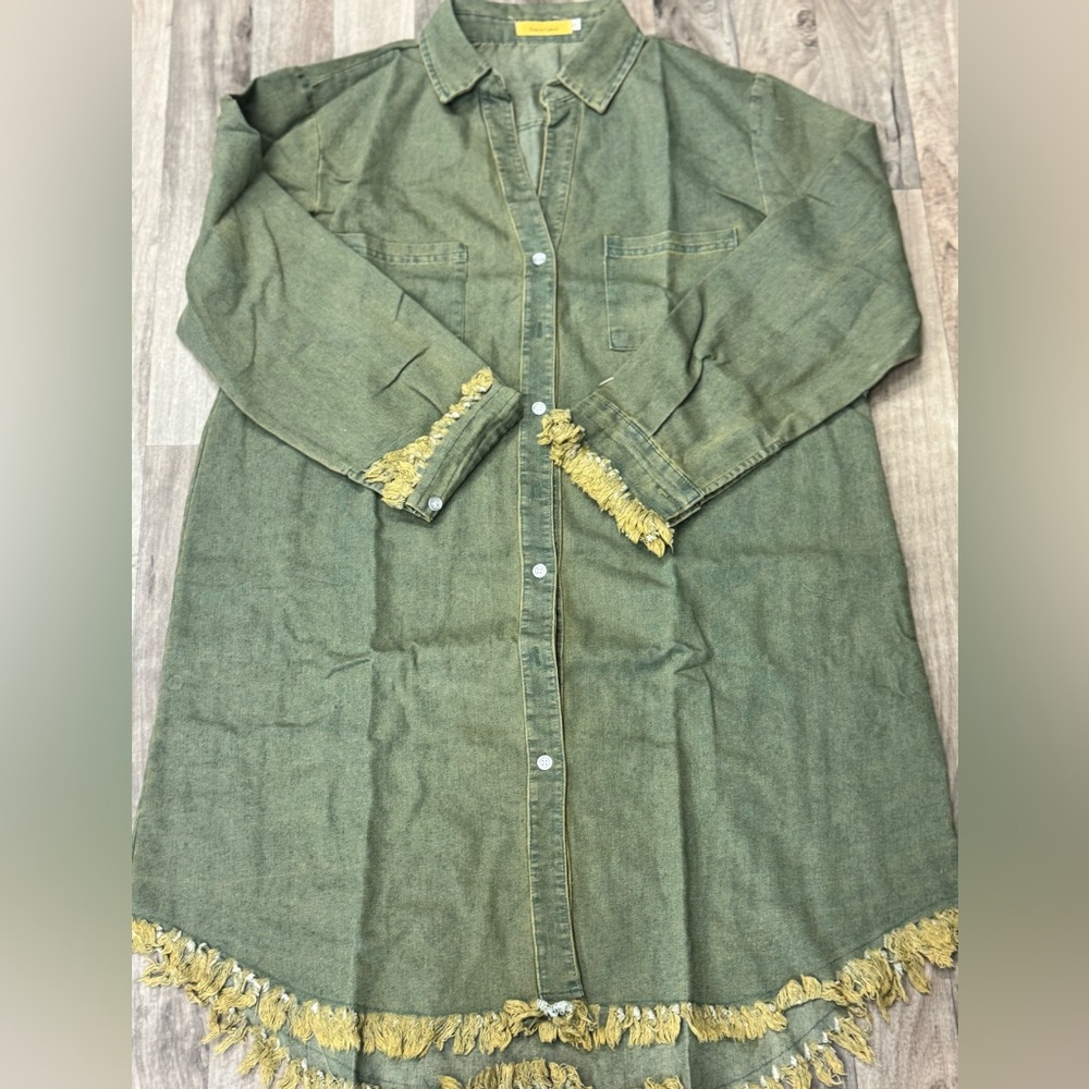 NWT Francis Cabrel Denim Dress Size Large Women's‎